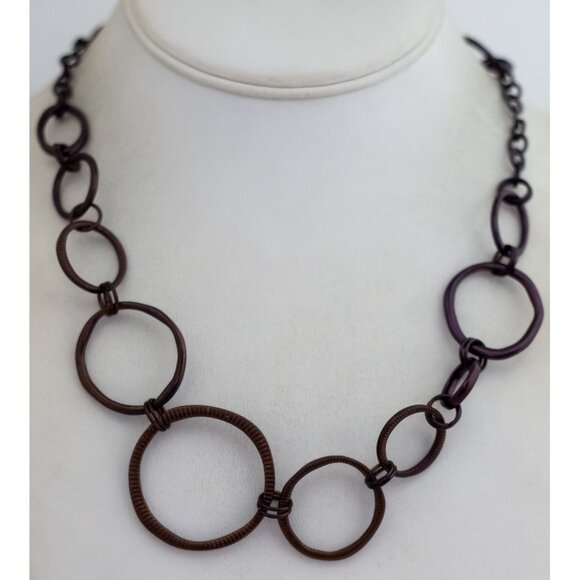 30 inch, Vintage Dark Purple Ring Circle Necklace by Sophia - T24 - Picture 2 of 3